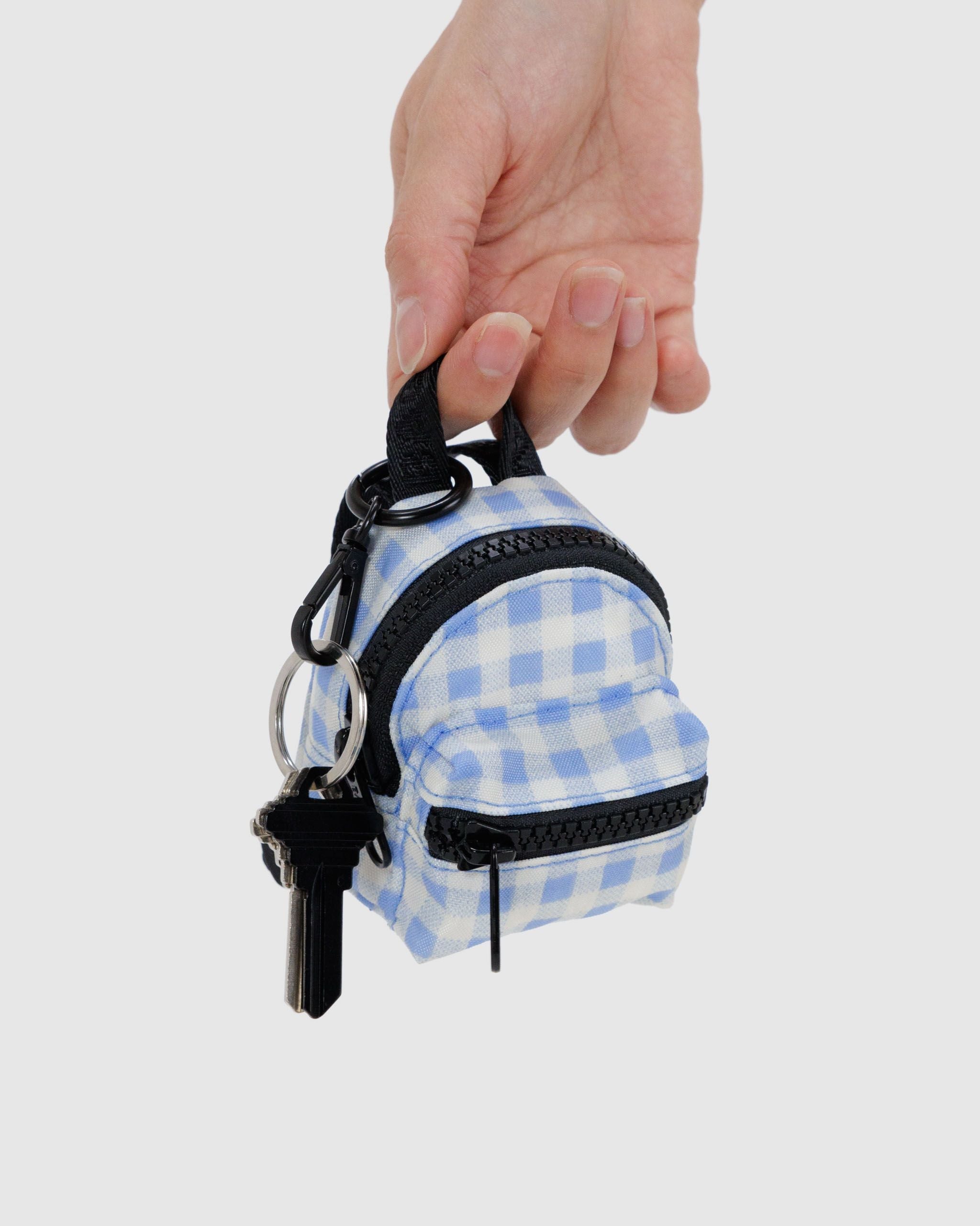Backpack Charm - Light Blue Gingham - Image 3