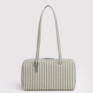 Nylon Bowler Bag - Sage Stripe