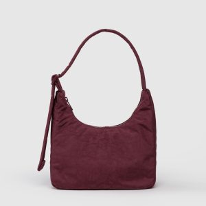 Mini Nylon Shoulder Bag - Mahogany