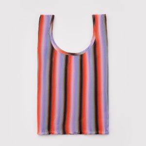 Pleated Baggu - Gradient Stripe Poppy & Lilac