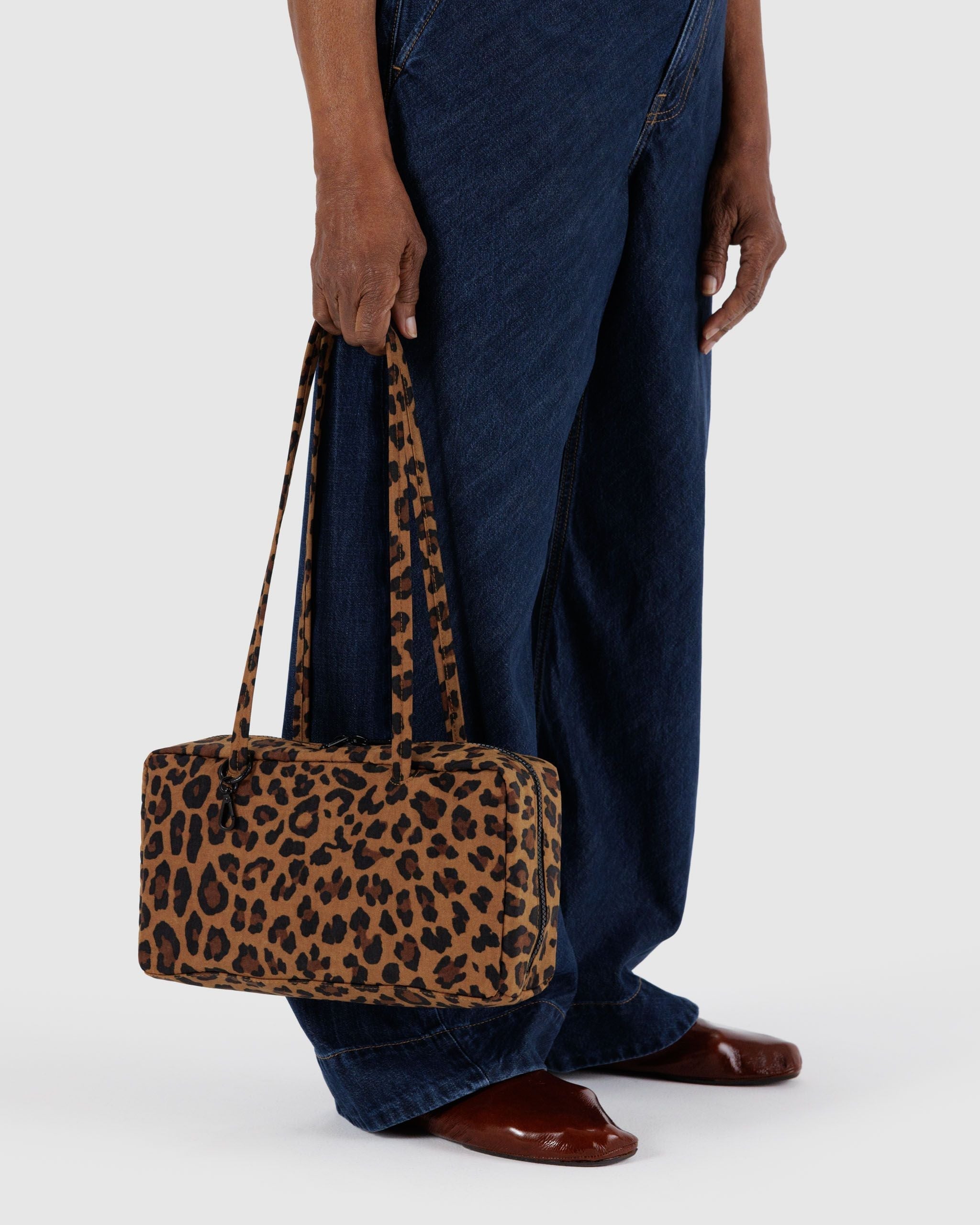 Nylon Bowler Bag - Leopard - Image 3