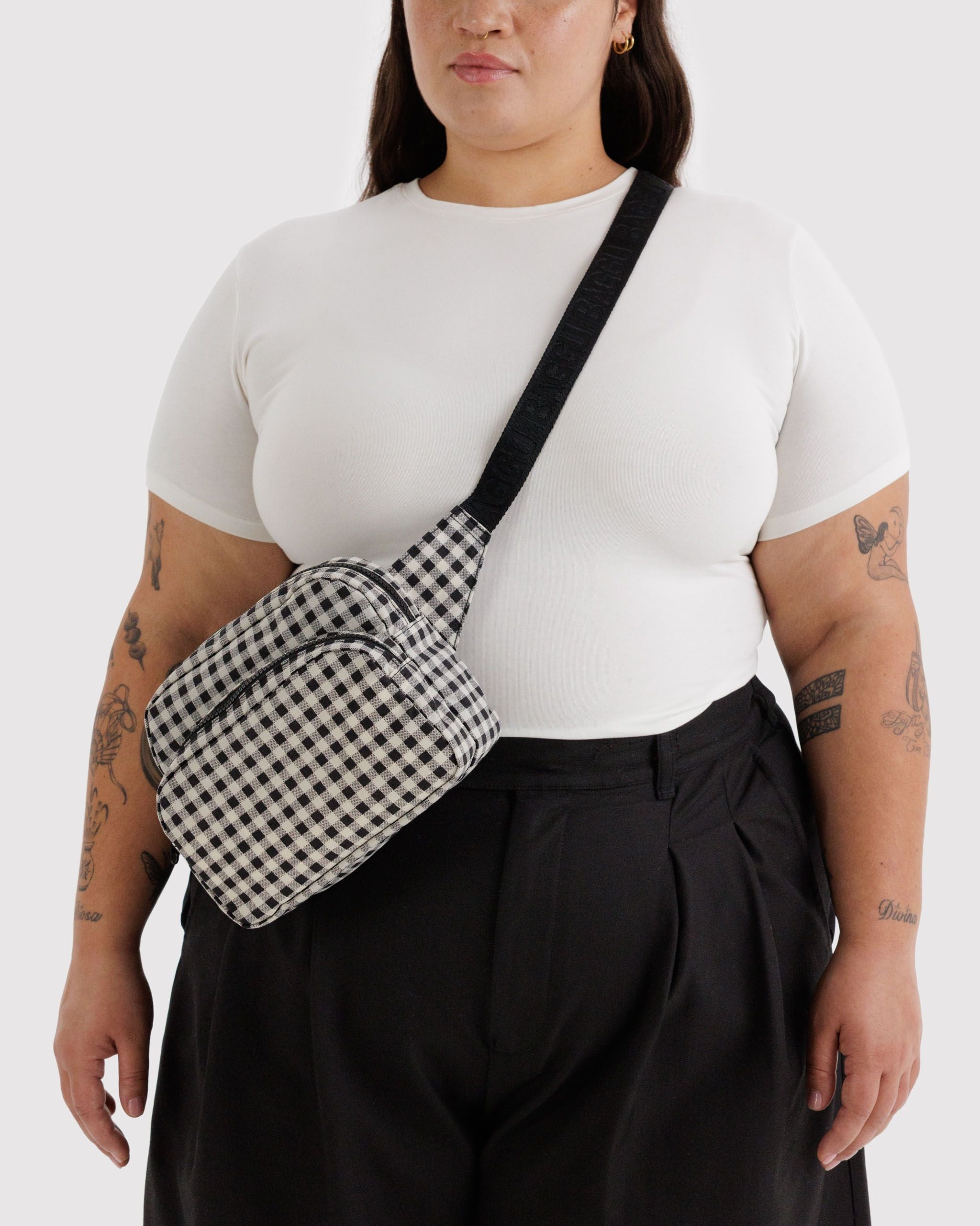 Fanny Pack - Black & White Gingham - Image 2