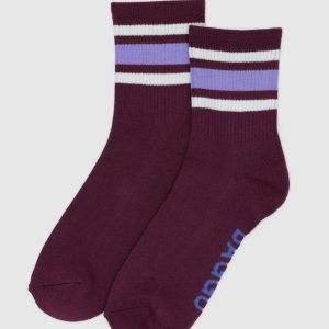 Ribbed Sock - Mahogany Stripe