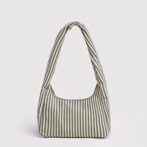 Small Nylon Meringue Bag - Sage Stripe